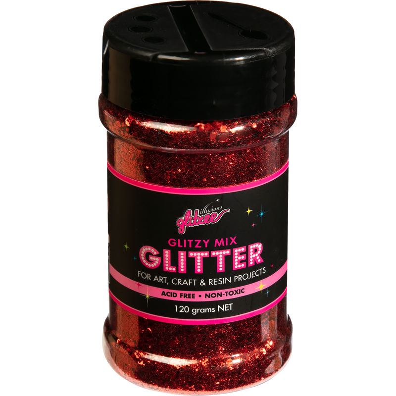 Pale Violet Red Illusions Glitzy Mix Specialty Glitter-Cherry (113g) Craft Basics