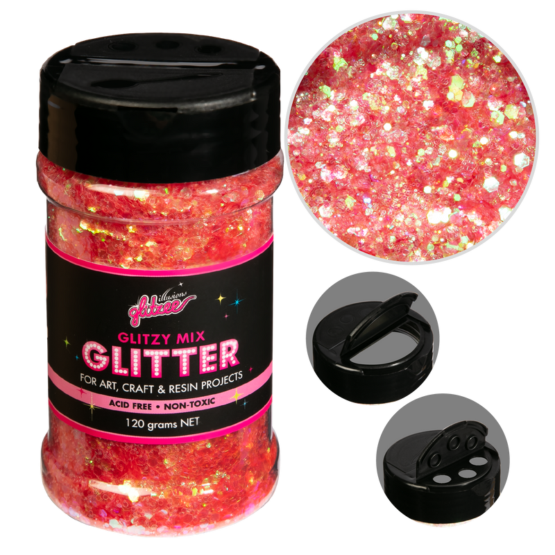 Black Illusions Glitzy Mix Specialty Glitter-Blush (113g) Craft Basics