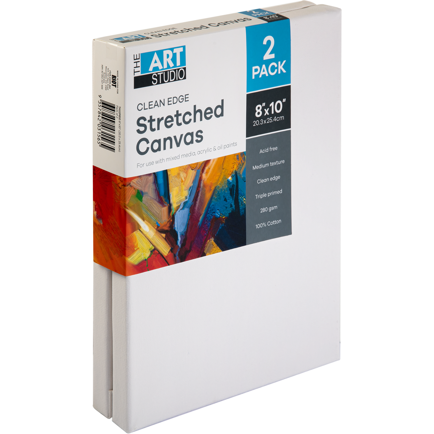 Light Gray The Art Studio Thin Bar Canvas 8"x10" Pack of 2 Thin Bar Stretched Canvas