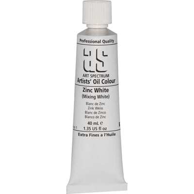 Gray Art Spectrum Oil Paint 40mL Zinc White S1 Oil Paints