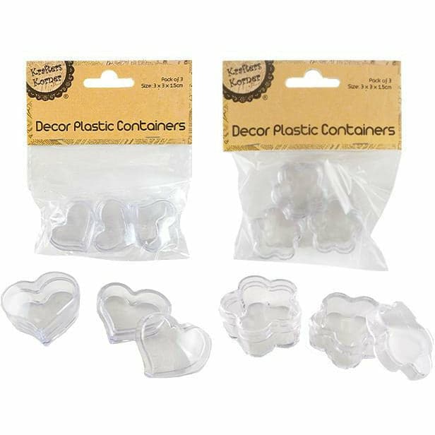 Krafters Korner Decor Plastic Containers 3 Pack