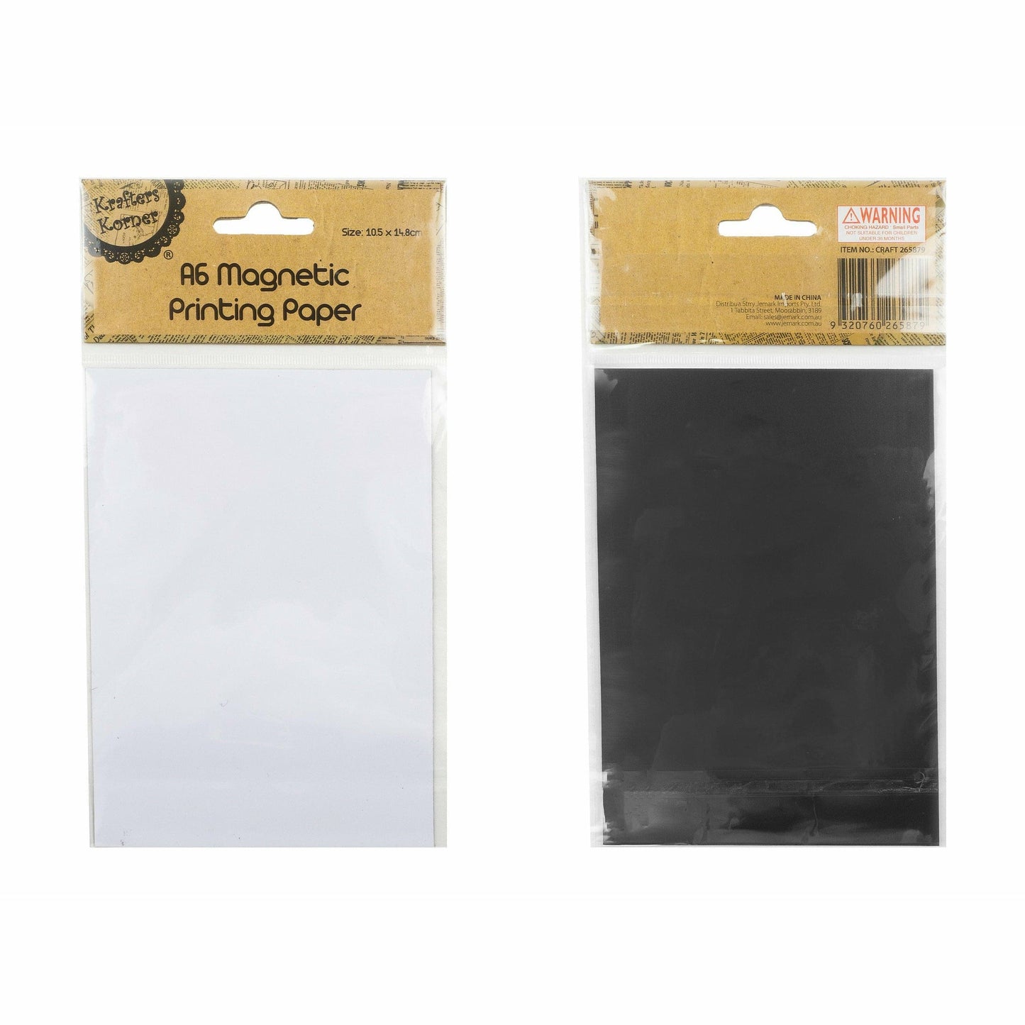 Light Gray Krafters Korner A6 Magnetic Paper Sheet Magnets
