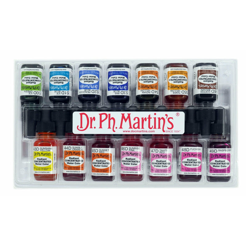Dark Slate Gray Dr. Ph. Martin's Radiant Concentrated Watercolour Paint   14.78ml  Set of 14 (Set D) Watercolour Paints