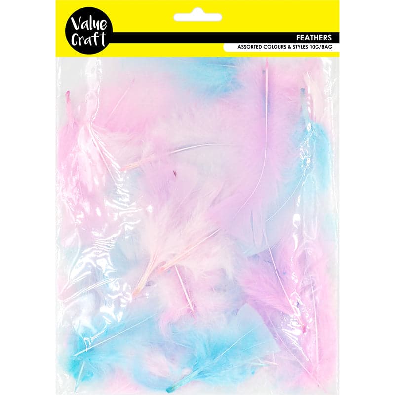 Lavender Value Craft Craft Feathers Pink-Blue-Lilac 10G Feathers