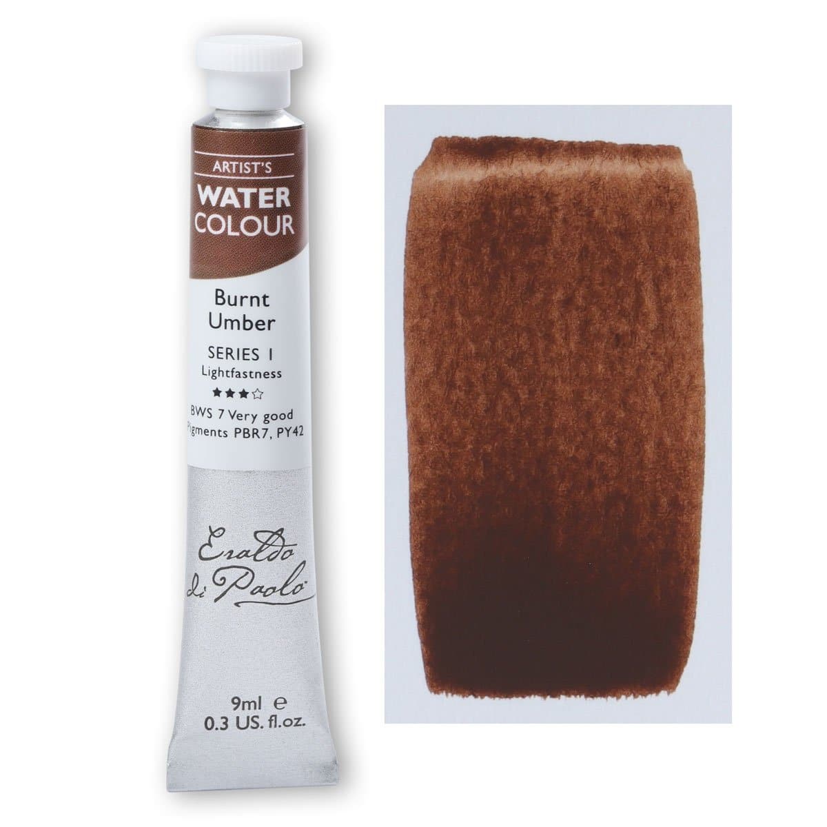 Saddle Brown Eraldo Di Paolo Watercolour Burnt Umber 9ml Watercolour Paints