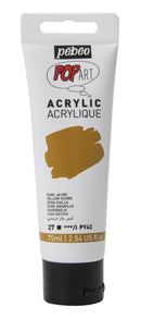White Smoke Pebeo Popart Acrylic Paint, Yellow Ochre, 75ml Acrylic Paints