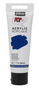White Smoke Pebeo Popart Acrylic Paint, Primary Cyan, 75ml Acrylic Paints