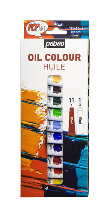 White Smoke Pebeo Popart Oil  Paint Set, 11X10ml + 15ml White Acrylic Paints