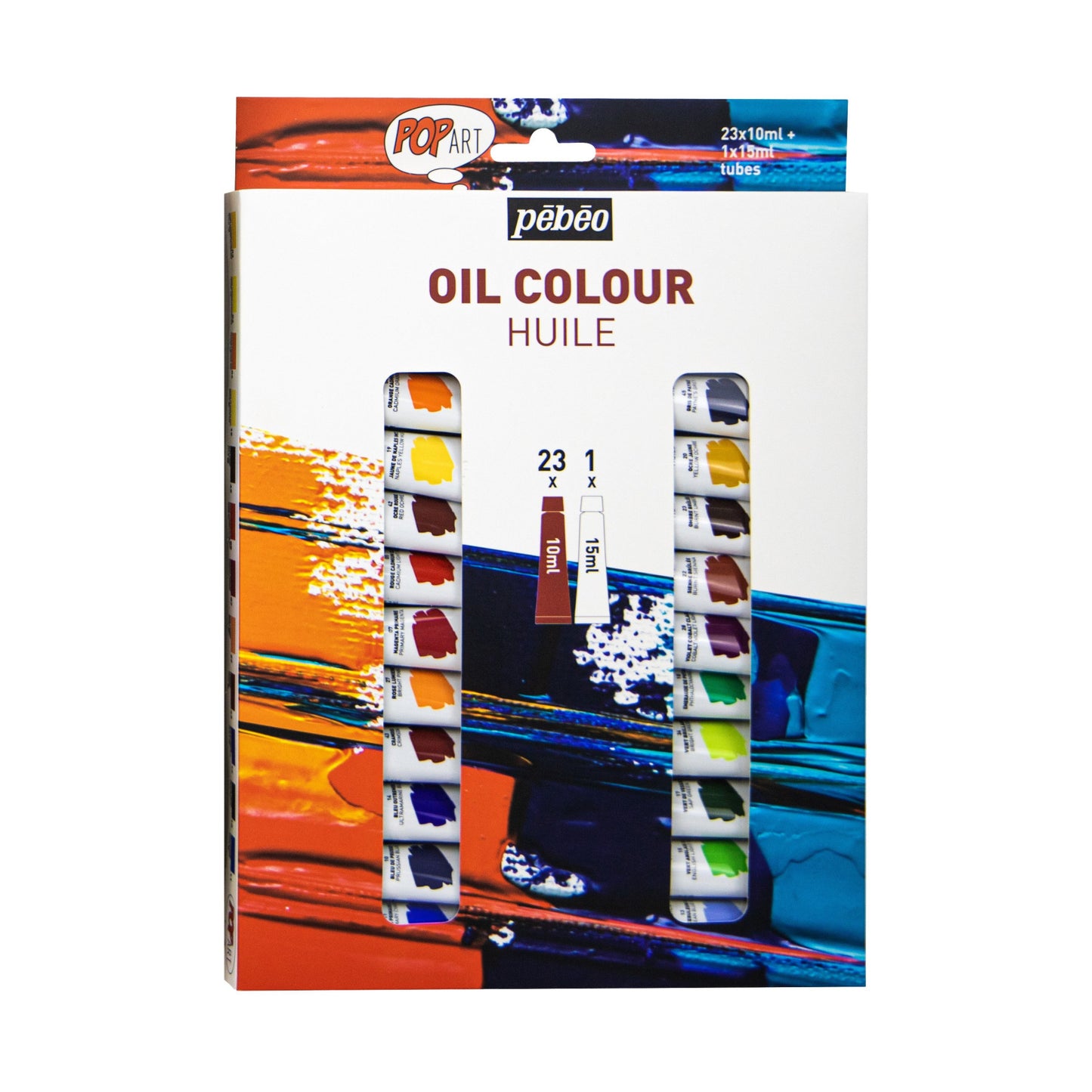 White Smoke Pebeo Popart Oil  Paint Set, 23X10ml + 15ml White Acrylic Paints