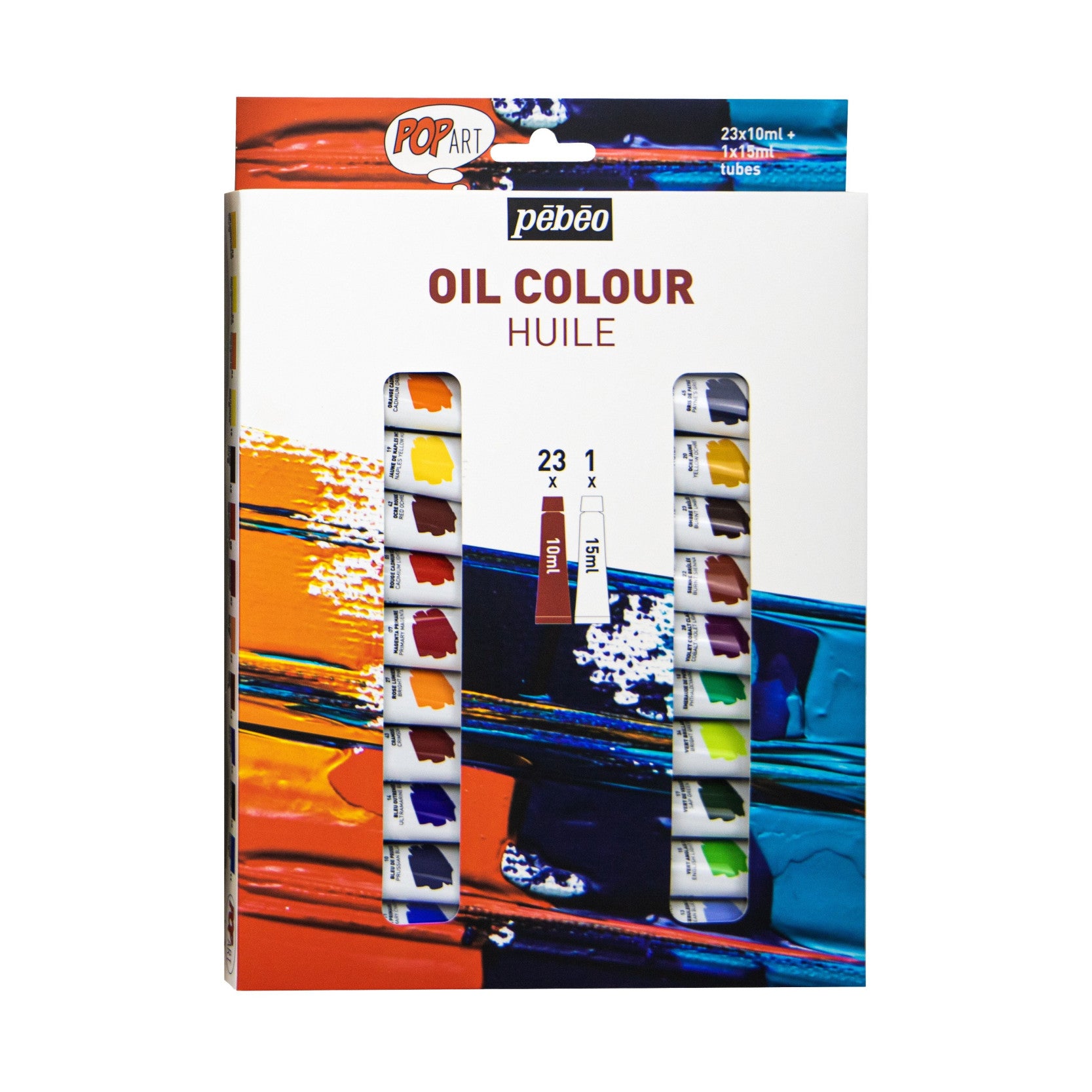 White Smoke Pebeo Popart Oil  Paint Set, 23X10ml + 15ml White Acrylic Paints