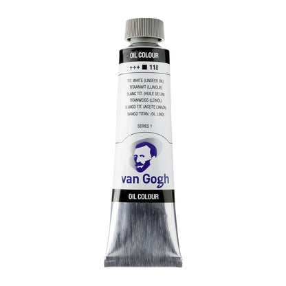 White Smoke Van Gogh Oil Paint, 40ml - 118 - Titanium White (Linseed) S1 Oil Paint