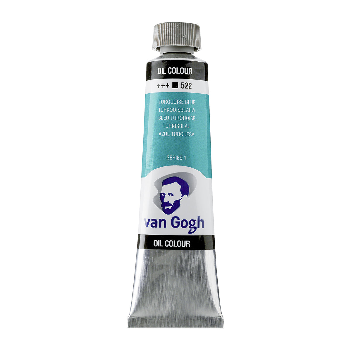 White Smoke Van Gogh Oil Paint, 40ml - 522 - Turquoise Blue S1 Oil Paint