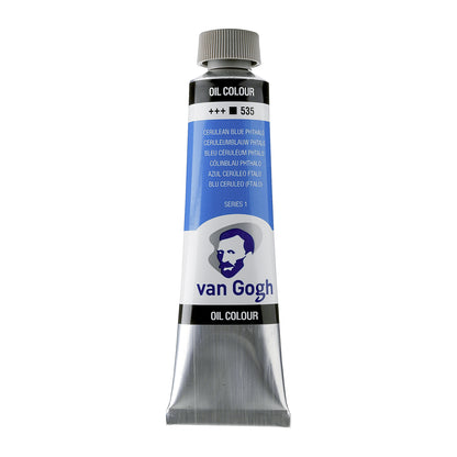 White Smoke Van Gogh Oil Paint, 40ml - 535 - Cerulean Blue (Phthalo) S1 Oil Paint