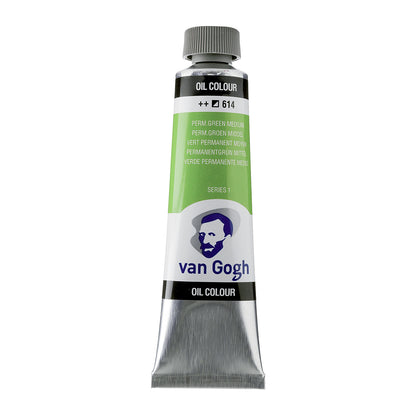 White Smoke Van Gogh Oil Paint, 40ml - 614 - Permanent Green Medium S1 Oil Paint