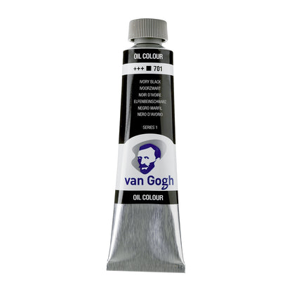 White Smoke Van Gogh Oil Paint, 40ml - 701 - Ivory Black S1 Oil Paint