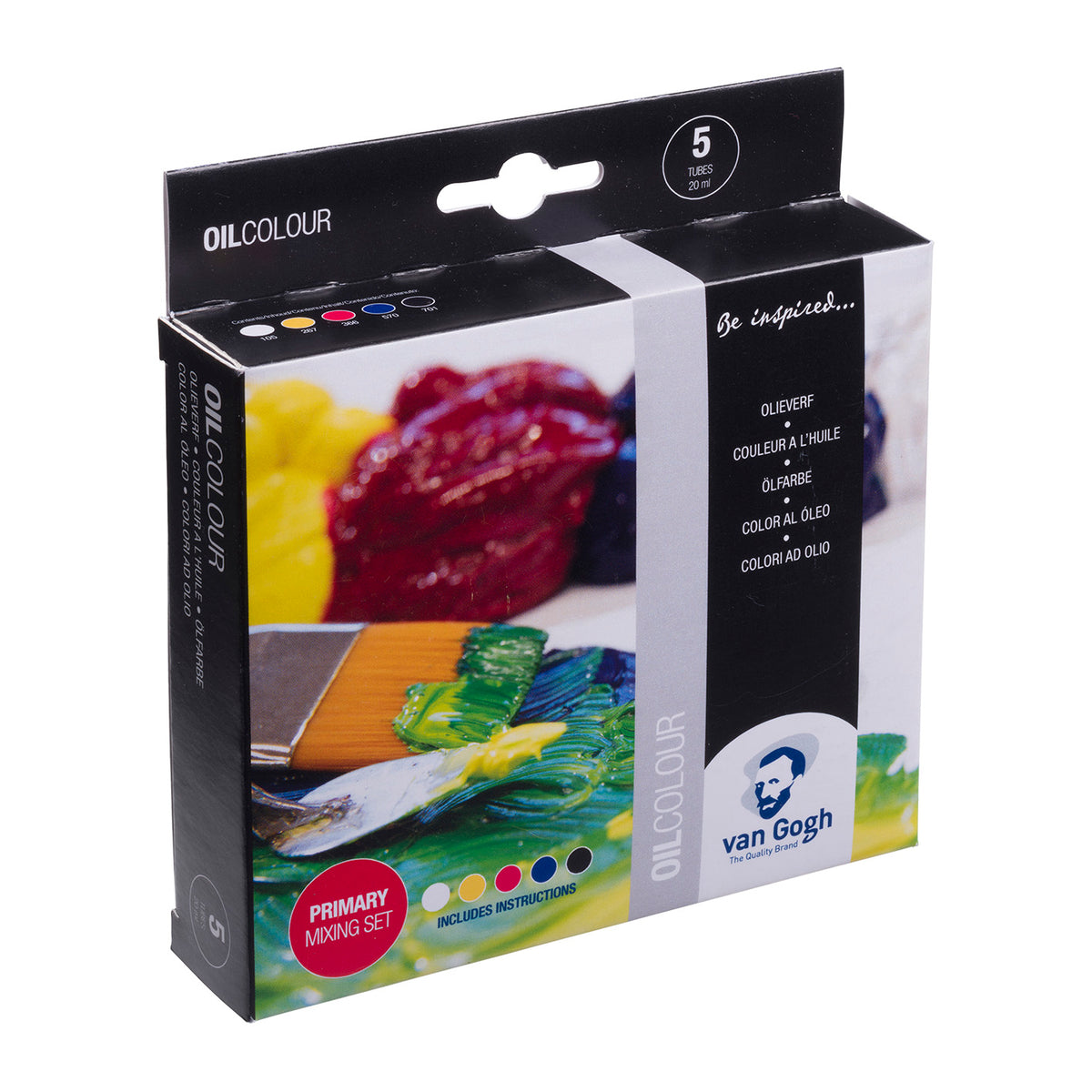 White Smoke Van Gogh Oil Colours Primary Mixing Set, 5x20ml Oil Paint