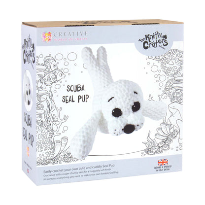 White Smoke The Knitty Critters Collection Crochet Kit - Scuba Seal Pup Crochet