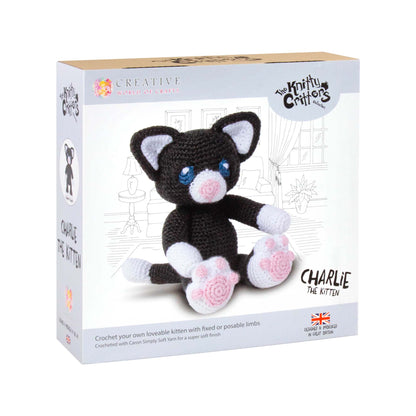 White Smoke The Knitty Critters Collection Crochet Kit - Charlie The Kitten Crochet