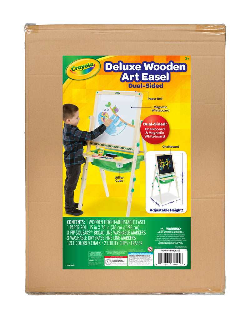 Dark Khaki Crayola Kids Deluxe Wooden Art Easel Kids Painting Sets