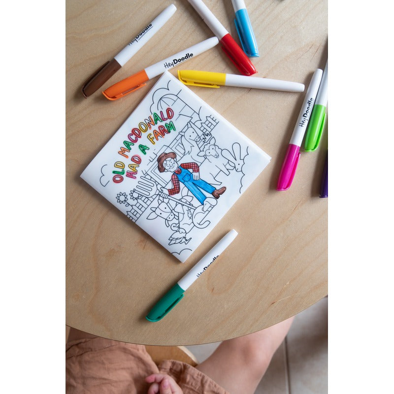 Dim Gray HeyDoodle Old MacDonald Had a Farm Tales - Reusable Colouring Book Kids Colouring Books