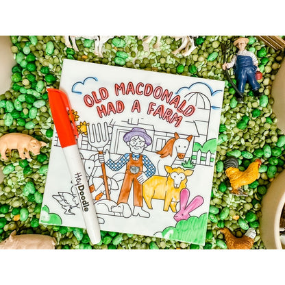 White Smoke HeyDoodle Old MacDonald Had a Farm Tales - Reusable Colouring Book Kids Colouring Books