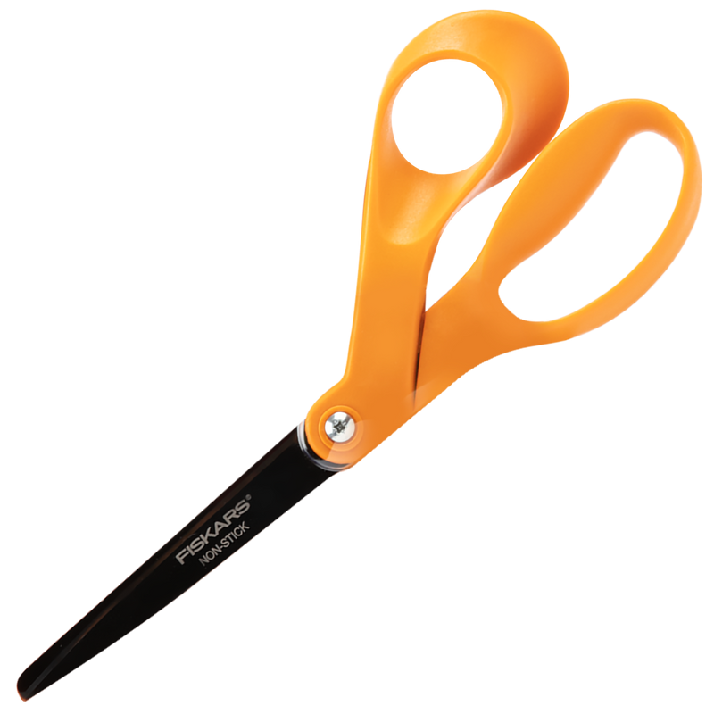 Goldenrod Fiskars Non-stick No.8 Bent Orange Scissor Quilting and Sewing Tools and Accessories
