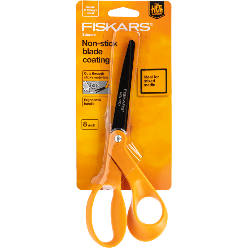 Orange Fiskars Non-stick No.8 Bent Orange Scissor Quilting and Sewing Tools and Accessories