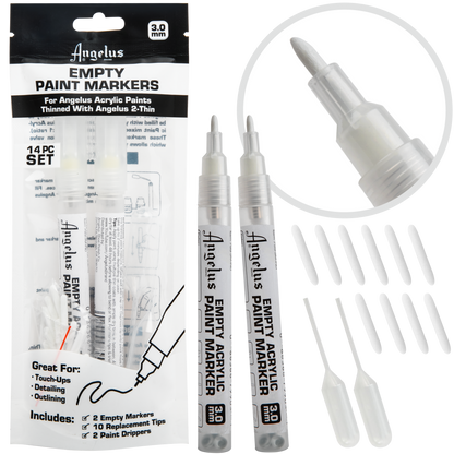 Light Gray Angelus Empty Acrylic Paint Marker Set 3.0mm Leather Paints