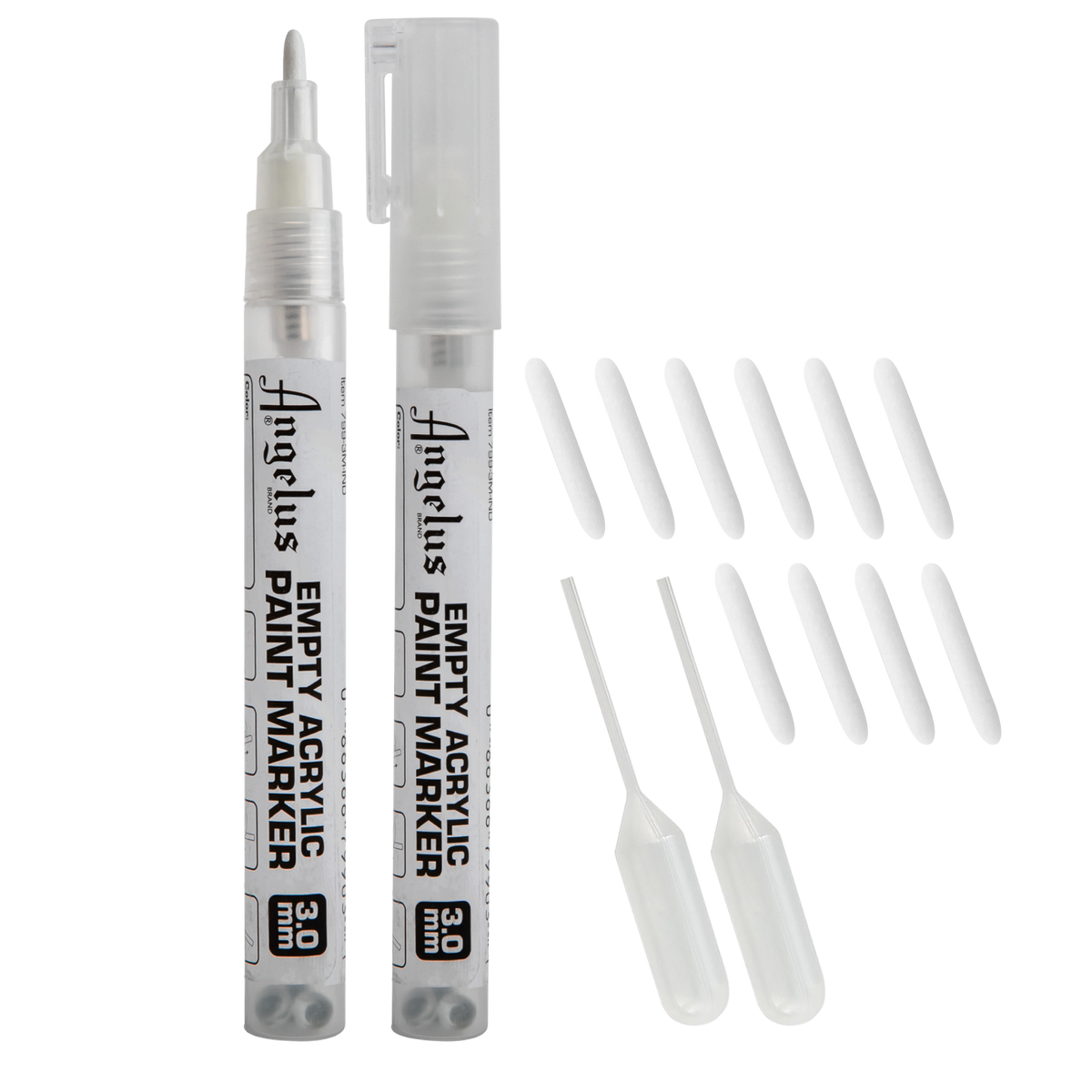 Light Gray Angelus Empty Acrylic Paint Marker Set 3.0mm Leather Paints