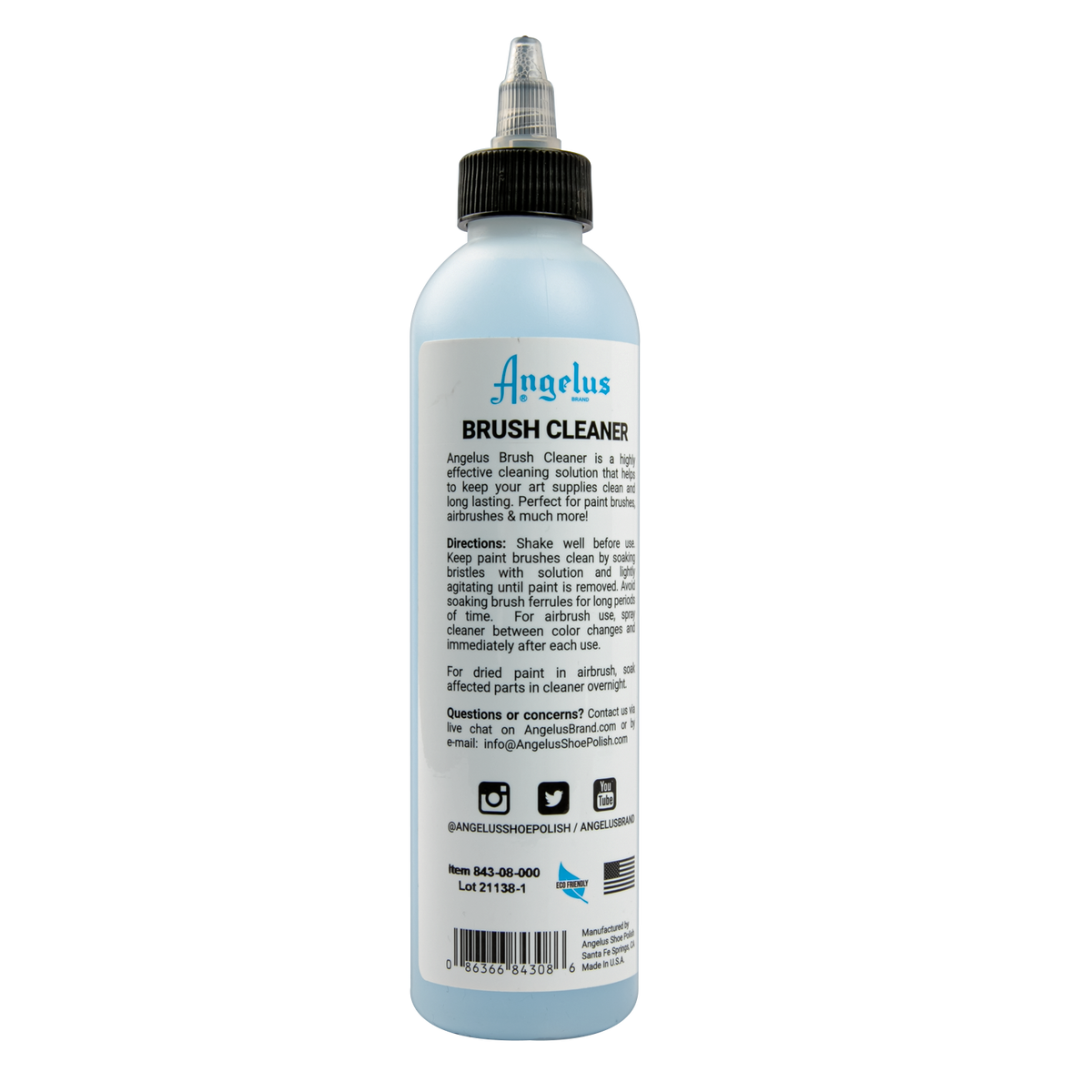 Gray Angelus Brush Cleaner 236ml Leather Paint Brushes
