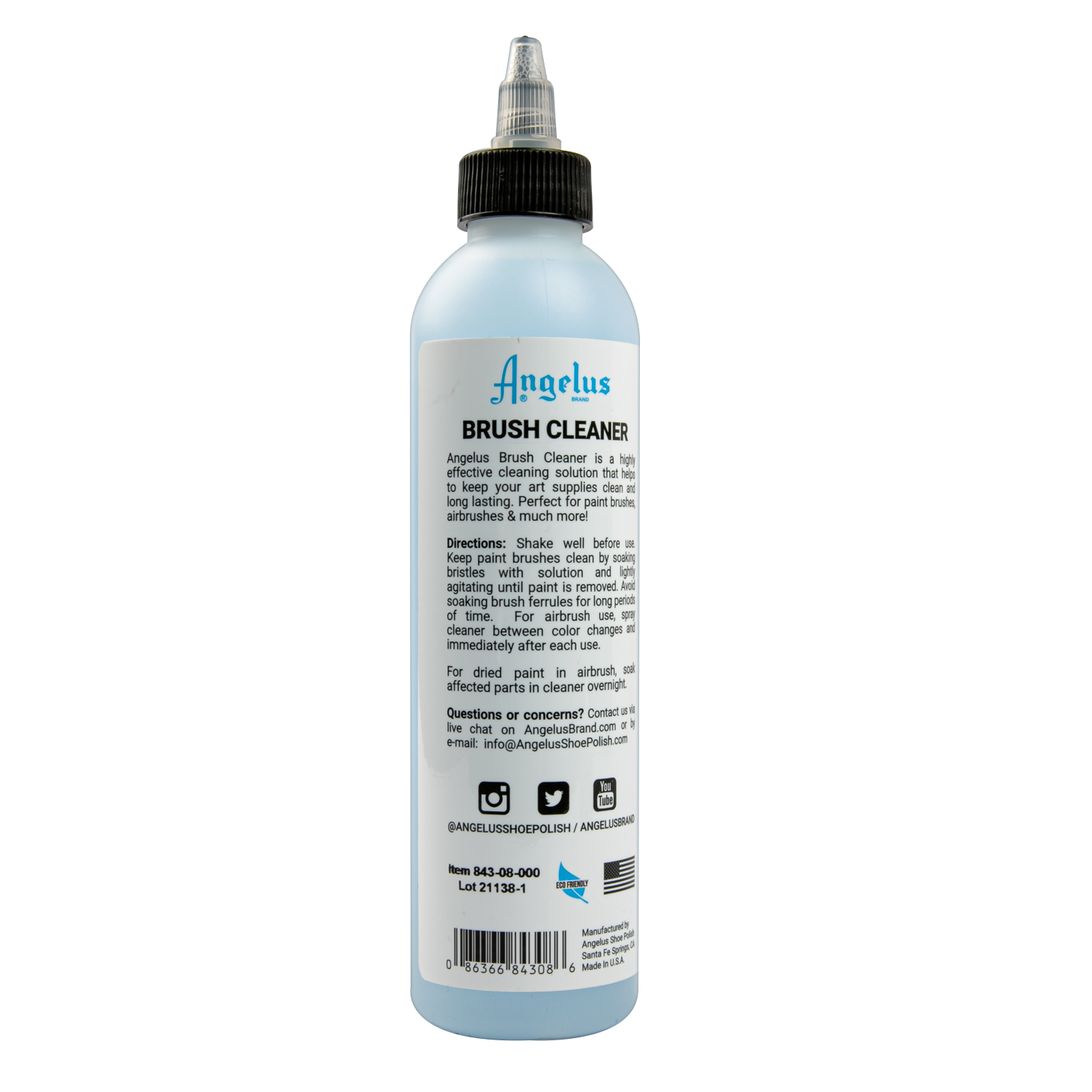 Gray Angelus Brush Cleaner 236ml Leather Paint Brushes