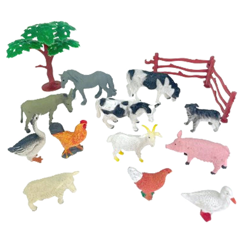 Light Gray Farm Animals Play Set Tube 12pc Animal Toys