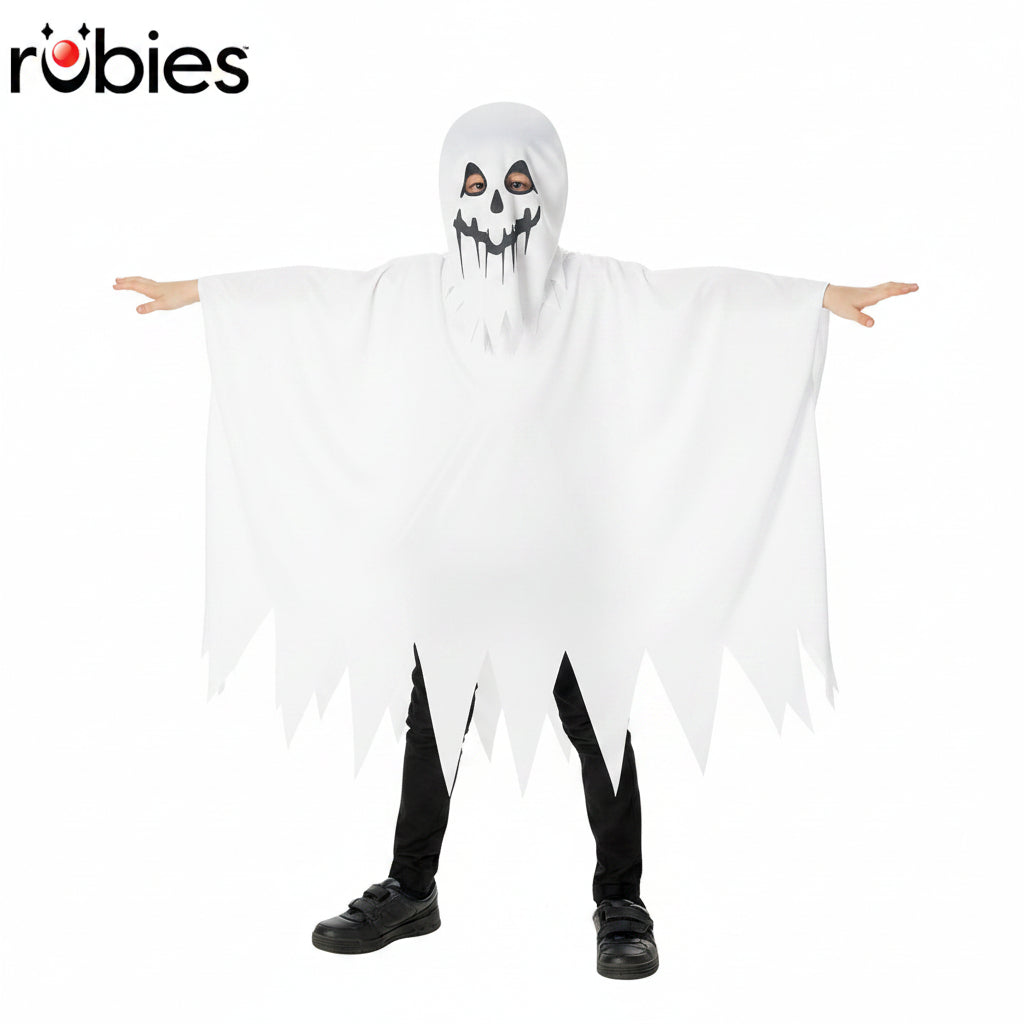 White Smoke Ghost Poncho With Hood Costume Costumes