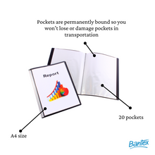 Quill Fixed Insert Display Book PP, A4, 20 Pockets - Black