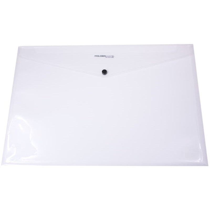 Bantex Standard Document Wallet, PP, A3 Button Closure - Clear