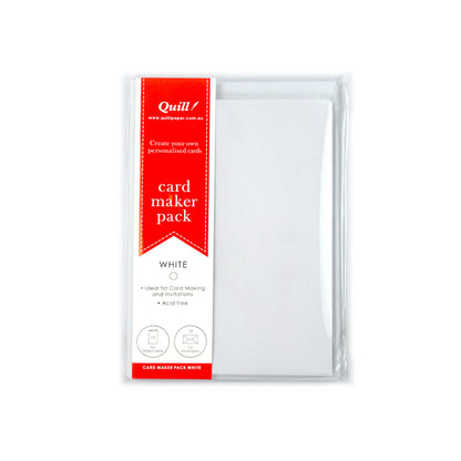 Quill Card Maker Pack 10xA6, 200gsm, White