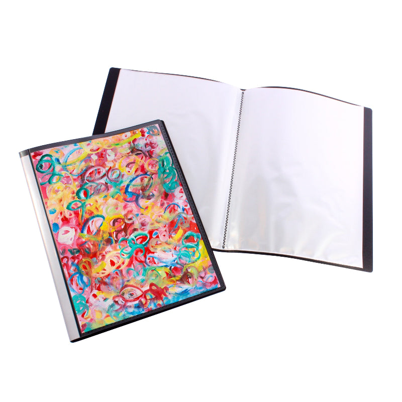 Quill Fixed Insert Display Book PP A2 20 Pockets - Black