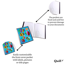 Quill Fixed Insert Display Book PP A2 20 Pockets - Black