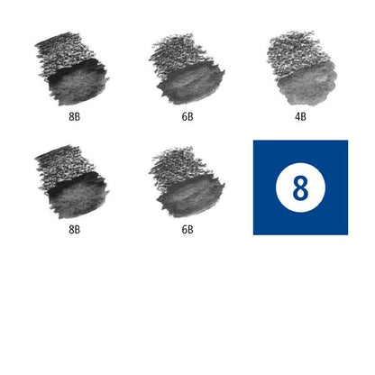 White Smoke Staedtler Mars Lumograph Aquarell Graphite Pencils, with Brush, 6Pcs Pencils