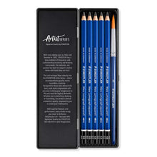 Dark Slate Gray Staedtler Mars Lumograph Aquarell Graphite Pencils, with Brush, 6Pcs Pencils