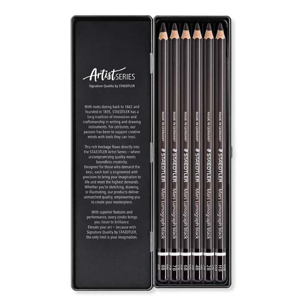 Dark Slate Gray Staedtler Mars Lumograph Black Graphite Pencils, 6Pk Pencils
