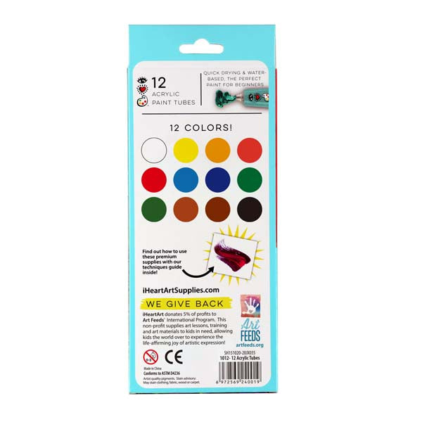 Lavender I Heart Art Acrylic Paint Set, 12x12ml Easter