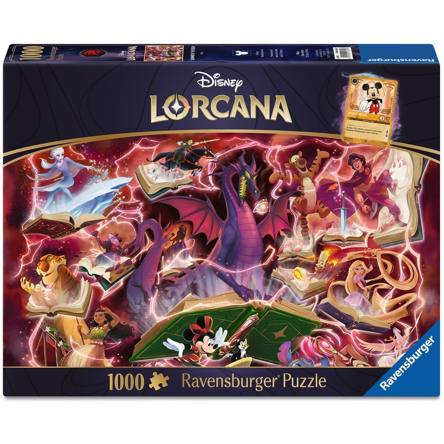 1000-piece Ravensburger jigsaw puzzle box with Disney Lorcana Ruby artwork