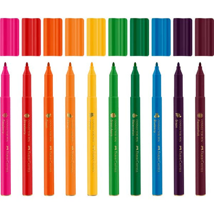 White Smoke Faber Castell Connector Pen Scented Markers, Assorted Colours - 10 Pack Kids Markers