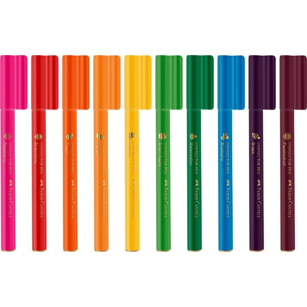 White Smoke Faber Castell Connector Pen Scented Markers, Assorted Colours - 10 Pack Kids Markers