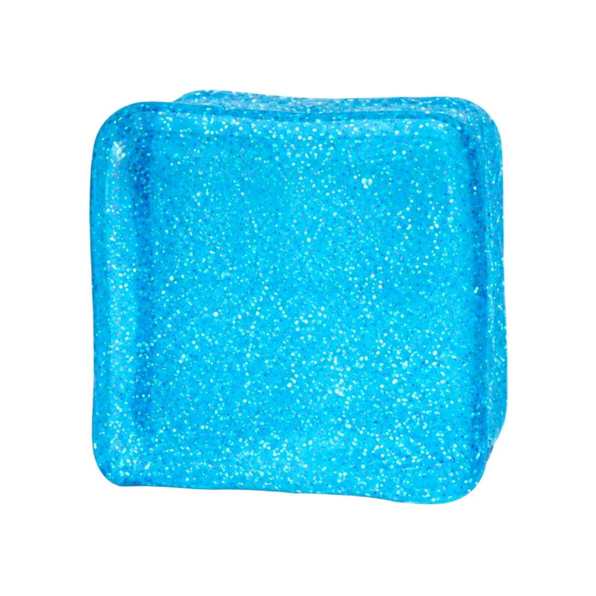 Deep Sky Blue Mega Glitter Cube 7.5cm Squishy Sensory Fidget Toy Assorted Squishy & Squeeze