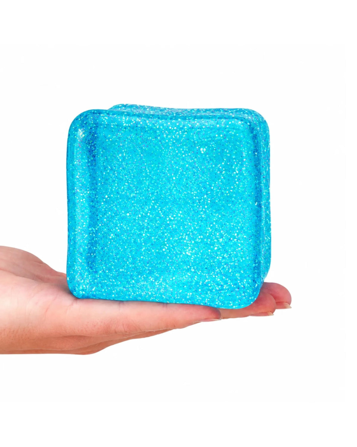 White Smoke Mega Glitter Cube 7.5cm Squishy Sensory Fidget Toy Assorted Squishy & Squeeze