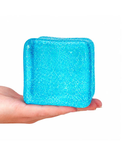 White Smoke Mega Glitter Cube 7.5cm Squishy Sensory Fidget Toy Assorted Squishy & Squeeze