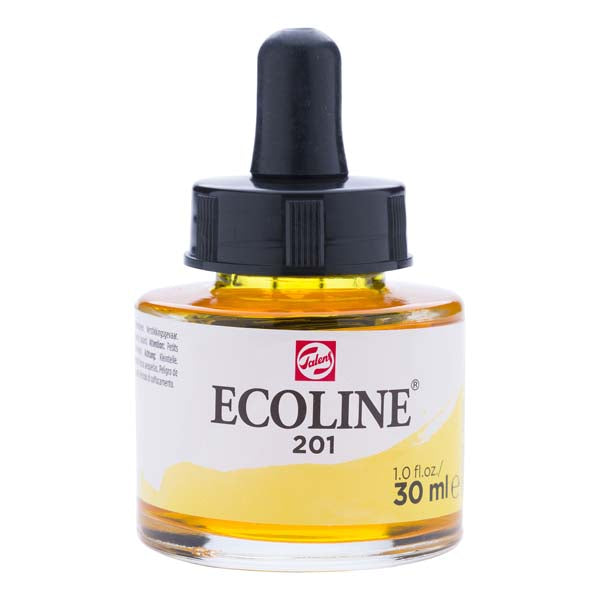 White Smoke Ecoline Liquid Watercolour Ink, 30ml - 201 -  Light Yellow Ink
