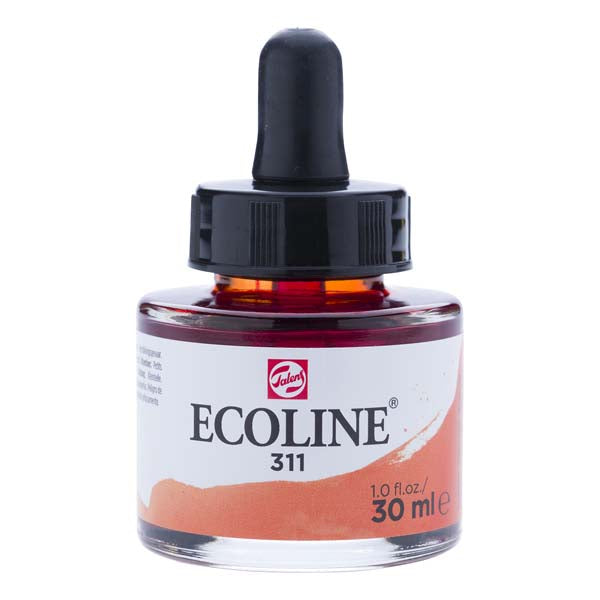 White Smoke Ecoline Liquid Watercolour Ink, 30ml - 311 -  Vermilion Ink